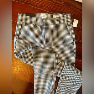Gap Navy Gingham Signature Skinny Stretch Ankle Pant